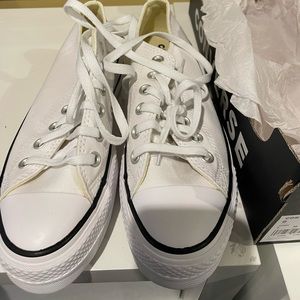 Converse white platform sneakers 7.5 womens